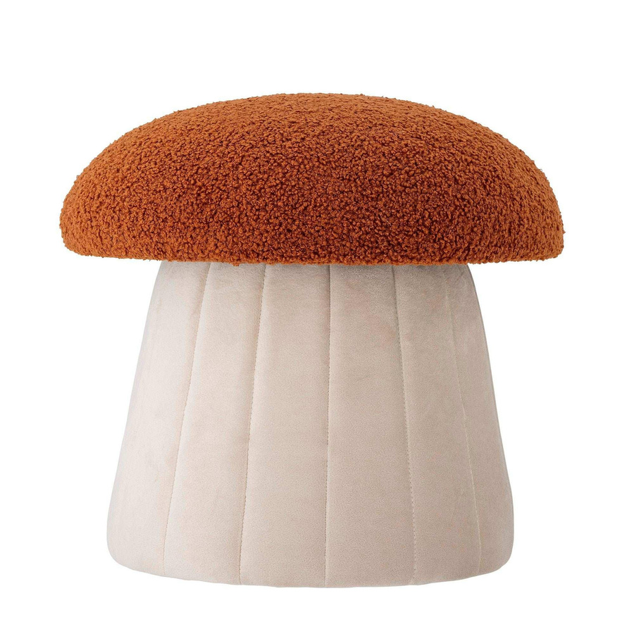 Bloomingville Mini Bertil Pouf aus Polyester in Rot, Durchmesser: 37 cm - Bild 1