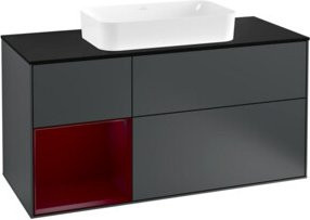 V&B Waschtischunterschrank Finion mit Wandbeleuchtung, Lackiert, Breite: 120 cm, Tiefe: 50,1 cm, Höhe: 50,1 cm - Bild 1
