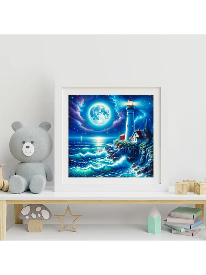 Evershine DIY Diamant Stickerei Leuchtturm Landschaft, Mosaik Malerei - Bild 3