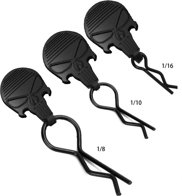 15 Universelle RC-Auto-Karosserieclips mit Zuglaschen, Schwarz oder Weiß, R-Pins, Zubehör - Bild 1
