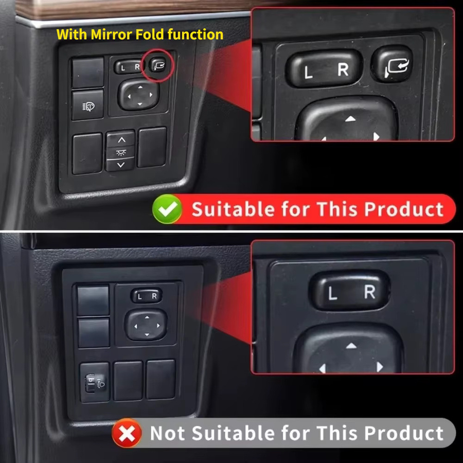 Cafoucs Automatisches Elektrisches Türspiegel-Klappmodul für Lexus CT200h 2011-2023 in Schwarz - Bild 2