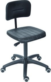 STIER Arbeitsstuhl mit Rollen und verstellbarer Sitzhöhe 47,0 - 66,0 cm sowie PU-Sitz - Bild 1