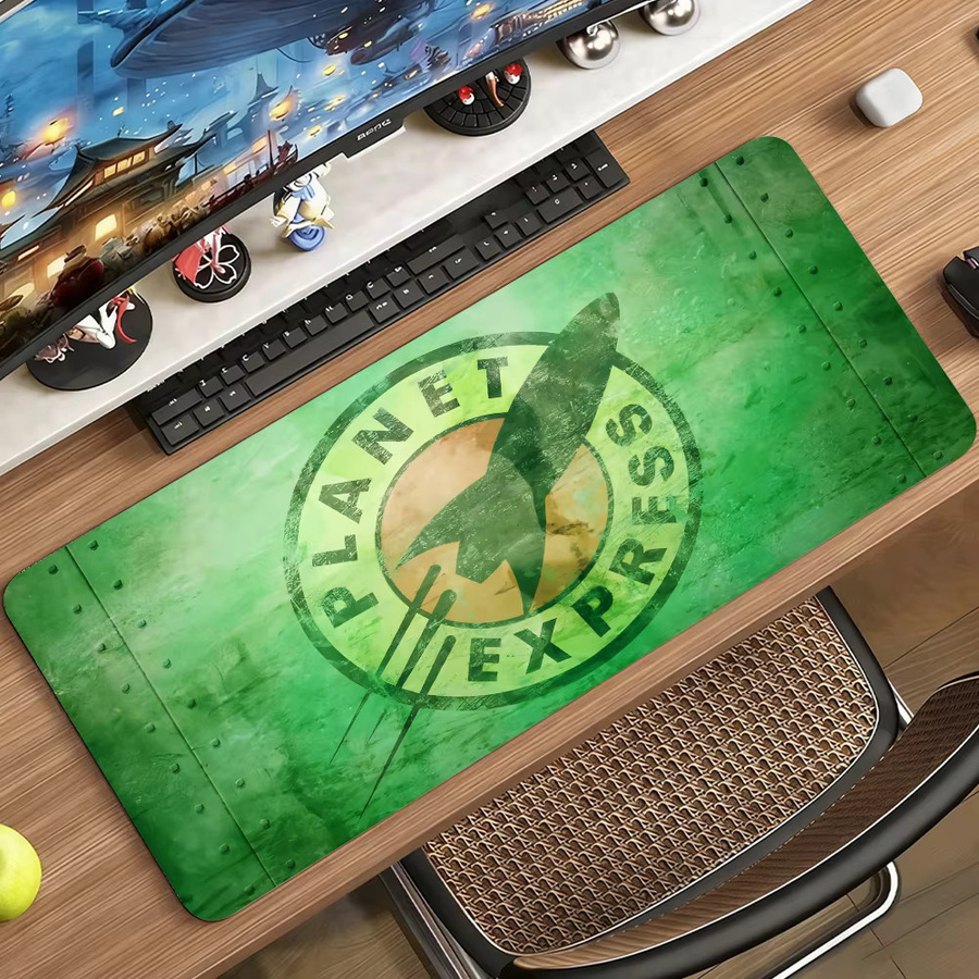 Futurama Mauspad mit Cartoon-Motiv in Grün, rutschfeste Gamer-Schreibtischunterlage aus Gummi für Laptop und Büro - Bild 5