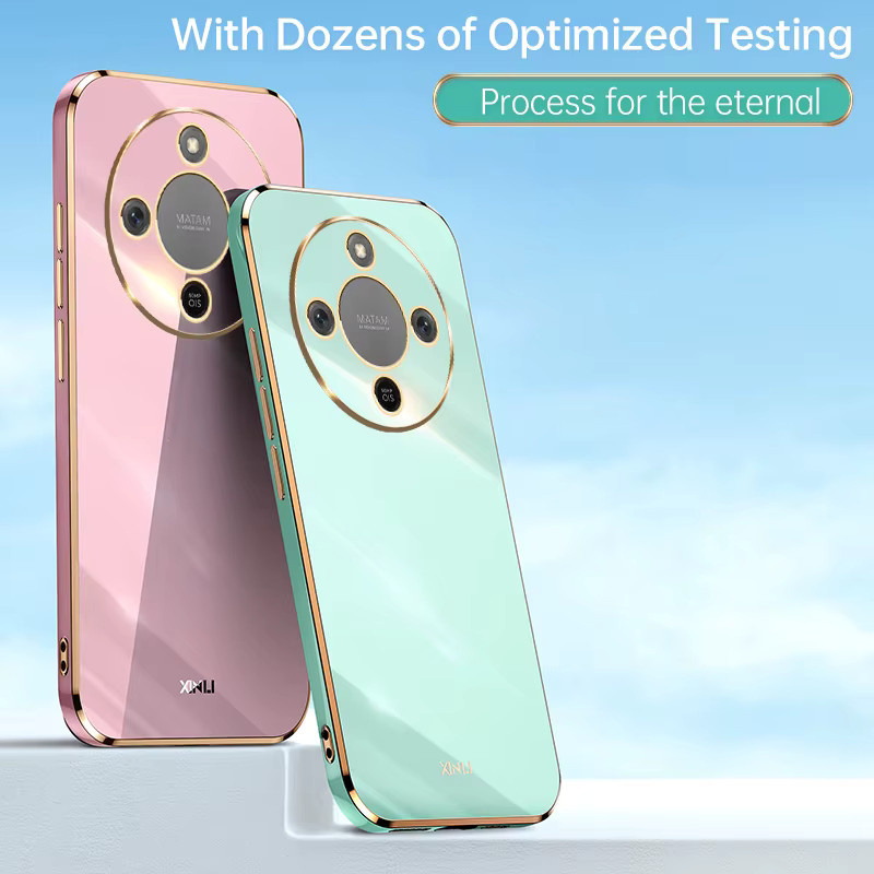 Honor Magic 8 Lite 5G 2025 Handyhülle aus galvanisiertem Silikon und weichem TPU in Pink - Bild 1
