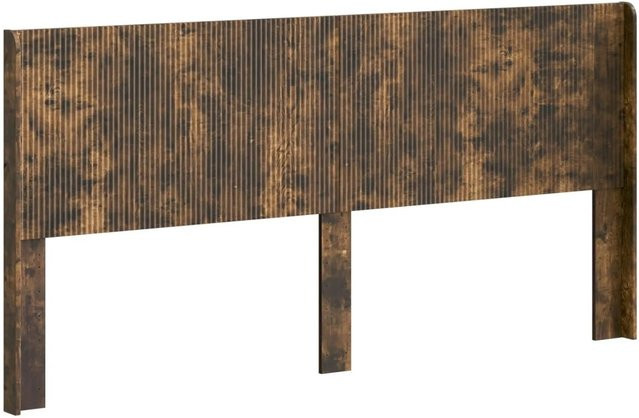 vidaXL Kopfteil aus Holzwerkstoff in Geräuchert Eiche mit vertikalem Latten-Design, Braun - Bild 1
