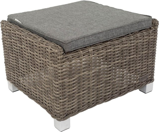 OUTFLEXX Hocker aus Polyrattan in Grau inklusive Polster, B/T/H: 54 x 63 x 41 cm - Bild 1