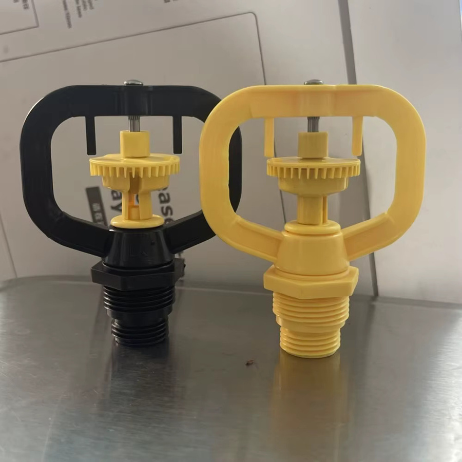 6er Set Flapper-Schmetterlings-Sprinklerkopf mit 1/2 Zoll und 3/4 Zoll Außengewinde, 360 Grad automatisch rotierende Sprühdüse für die Garten- und Rasenbewässerung in Schwarz und Gelb - Bild 2