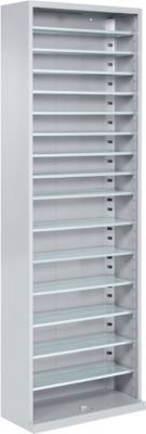 C + P Magazinschrank in Hellsilber mit 15 verstellbaren Böden, Höhe: 198 cm - Bild 1
