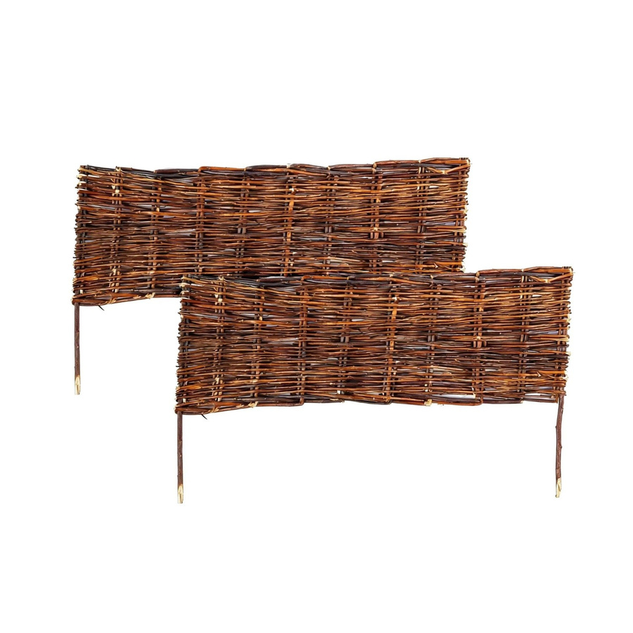 Relaxdays Beeteinfassung aus Weide in Braun, 2er Set, Steckbar für Garten, Blumenbeete und Wegeinfassungen, Höhe: 20 cm, Breite: 60 cm - Bild 2