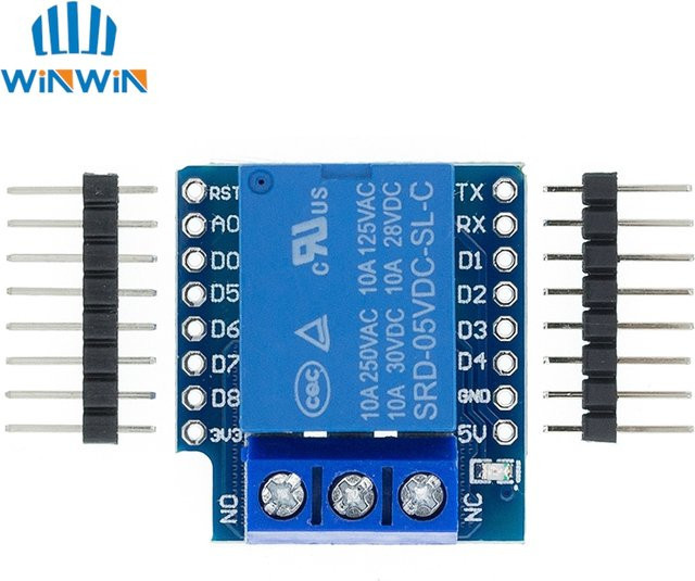 Wemos D1 Mini Relay Shield 1 Kanal Relaismodul für ESP8266 Entwicklungsboard in Blau - Bild 1