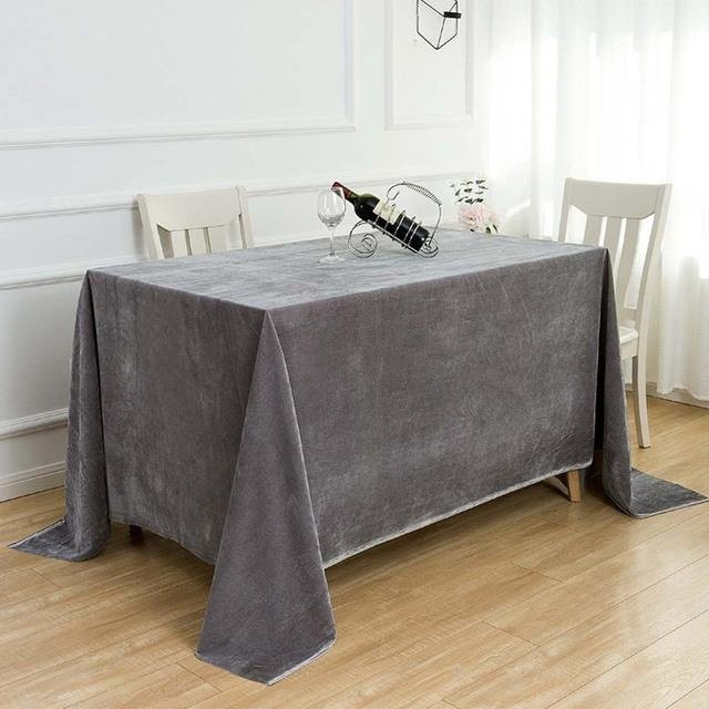 Elegante rechteckige Samttischdecke von Your Warm Home in Grau, B/L: 160 x 100 cm - Bild 1