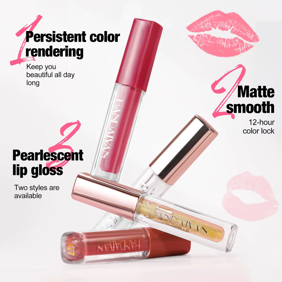 handaiyan Lippenstift-Set, 4-teilig, Lippentönungsöl, Unisex - Bild 2