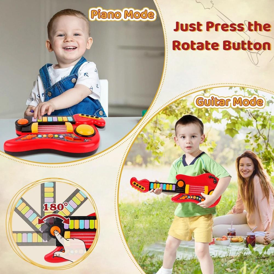Kidsly 2 in 1 elektrisches Gitarrenspielzeug, Gitarre und Klavier, ab 3 Jahren - Bild 2