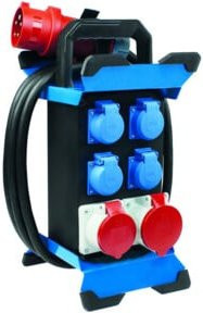 AS-SCHWABE CEE-Standstromverteiler STECKY mit 13 CEE-Steckern, 400V, 32A, 5-polig, mehrfarbig - Bild 1