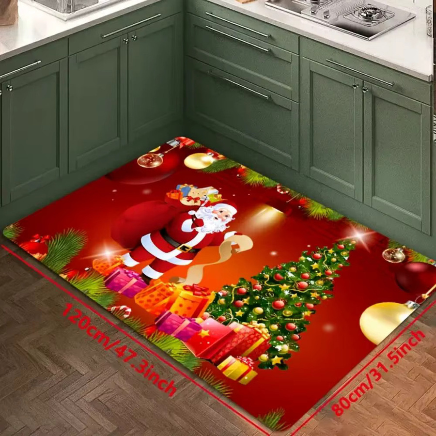 VIKAMA Weihnachtliche Bodenmatte mit Grafikdesign für Wohnzimmer, Schlafzimmer und Badezimmer, B/T: 60 x 40 cm - Bild 5
