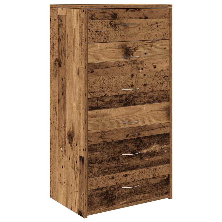 Vidaxl Kommode mit 6 Schubladen in Altes Holz, Farbe Braun, B/T/H: 50 x 34 x 96 cm - Bild 3