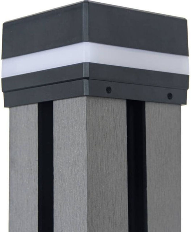 Home Deluxe Pfostenabdeckung Callux Cover mit Solar LED Beleuchtung, 3er Set, Anthrazit - Bild 6
