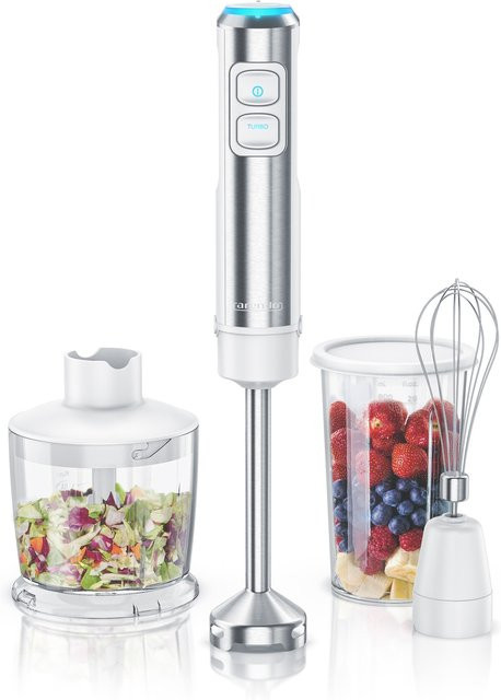 Arendo Stabmixer Set aus Edelstahl in Silber mit DC Motor inklusive 800 ml Messbecher und Schneebesen - Bild 1