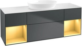 V&B Waschtischunterschrank Finion in Grau lackiert, Breite: 160 cm, Tiefe: 50,1 cm, Höhe: 50,1 cm - Bild 1