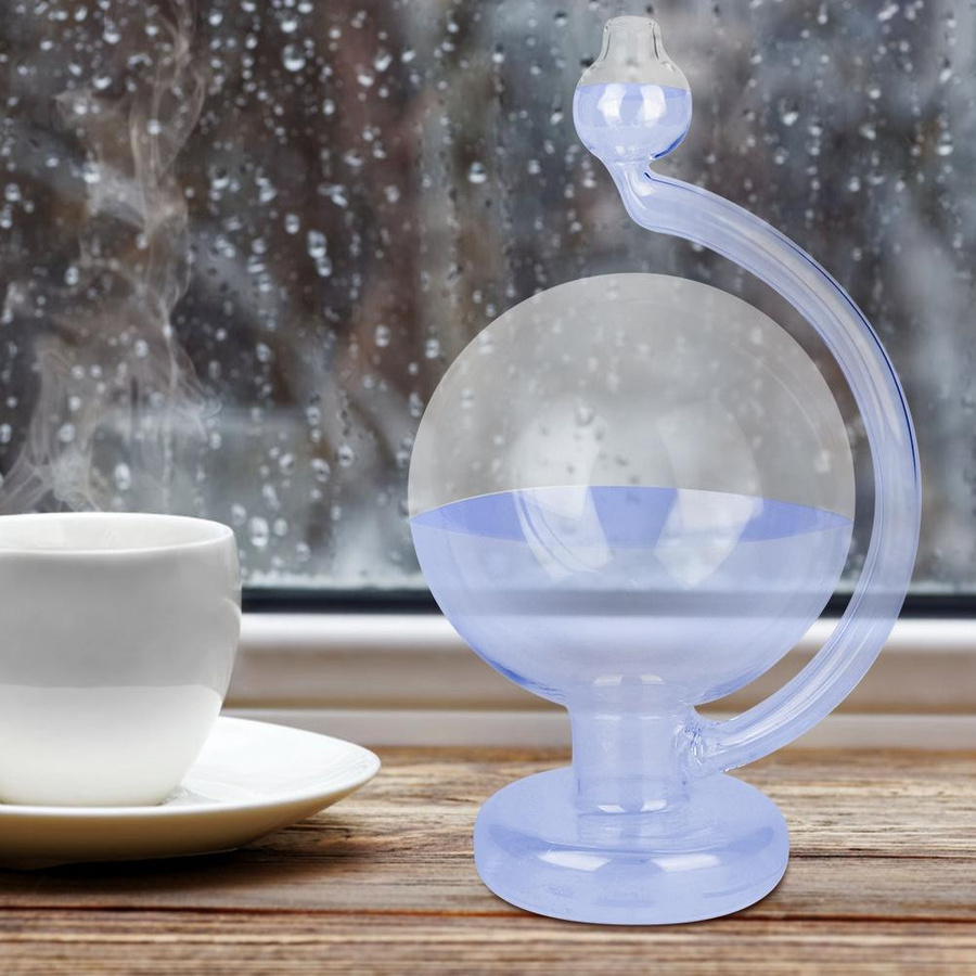 mfySpace Wettervorhersage-Glasflasche mit Barometer als Tischdekoration in Blau - Bild 2