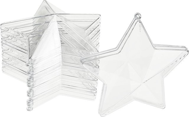 VBS Acryl-Anhänger Stern in Transparent, 6 Stück, Durchmesser: 8 cm - Bild 1
