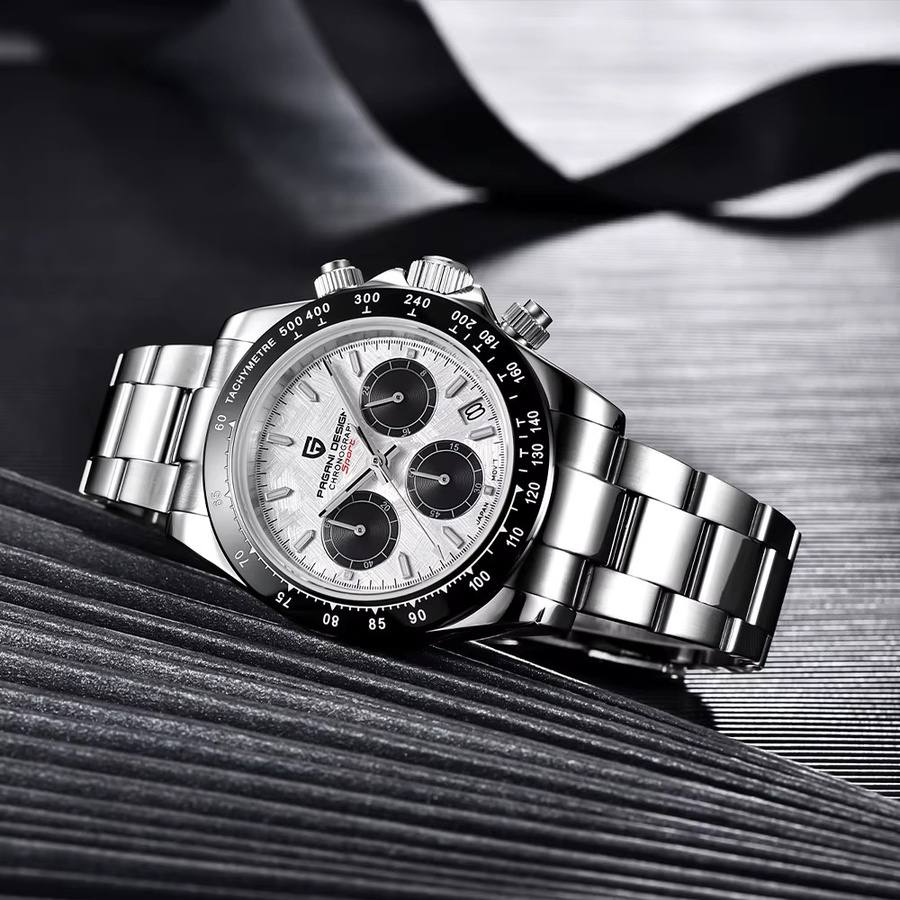 Pagani Design Chronograph, Quarz, Edelstahl, Schwarz, Herren - Bild 3