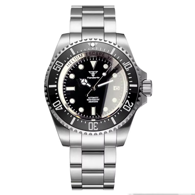 Tandorio Armbanduhr Automatik, schwarzes Zifferblatt, Saphirglas, 43 mm, Herren - Bild 2