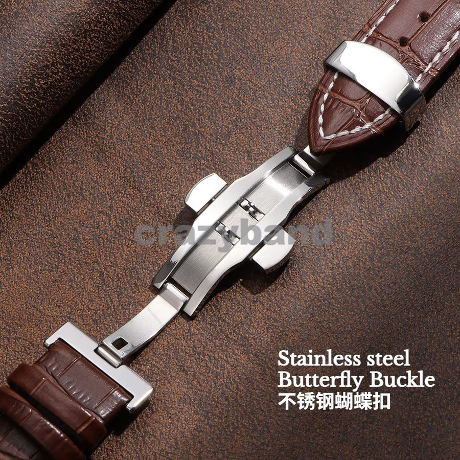 crazyband Uhrenarmband Rindsleder, Schmetterlingsverschluss, Unisex - Bild 1