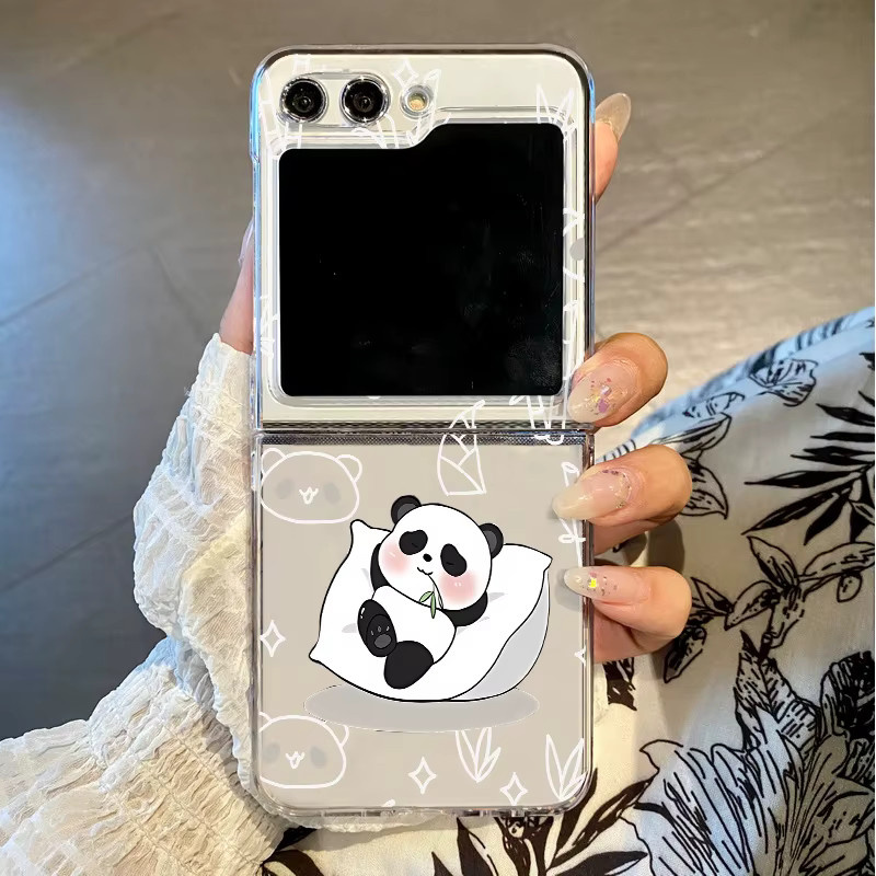 Transparente Panda Handyhülle für Samsung Galaxy Z Flip 8 5G als kreative Hartschale - Bild 1
