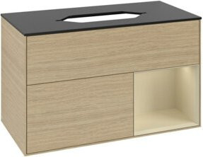 V&B Waschtischunterschrank Finion in Eichenoptik, Breite: 100 cm, Tiefe: 60,3 cm - Bild 1