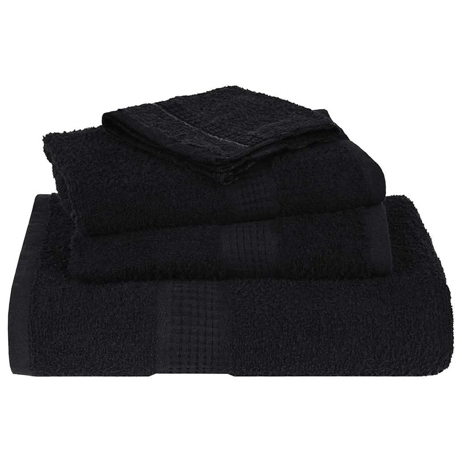 vidaXL Handtuch-Set aus 100% Baumwolle in Schwarz, 2 Stück, B: 100 cm, H: 200 cm, 360 g/m² - Bild 2