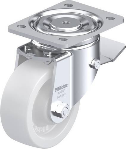 Blickle Lenkrolle LH-SPO 127G-ST mit Feststeller, Farbe Weiß, Rad-Durchmesser: 125 mm, Tragfähigkeit: 750 kg - Bild 1