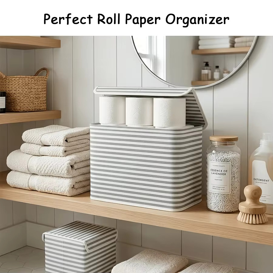 Faltbare Toilettenpapier-Aufbewahrungsbox und Taschentuch-Organizer von XJM für das Badezimmer - Bild 3