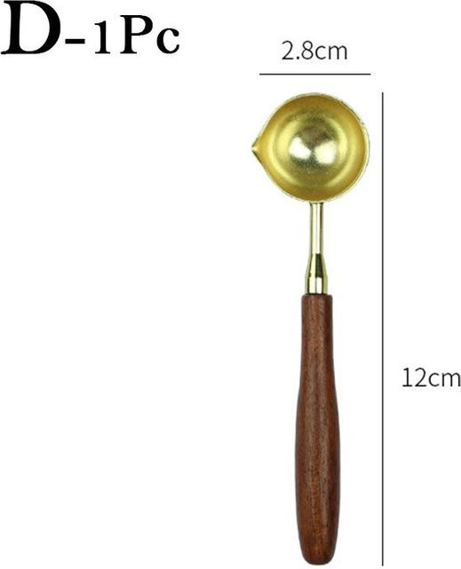 Yiran Furniture Siegelwachslöffel mit Holzgriff in Gold für Retro-Wachsstempel und Briefversiegelung aus Metall und Holz - Bild 1