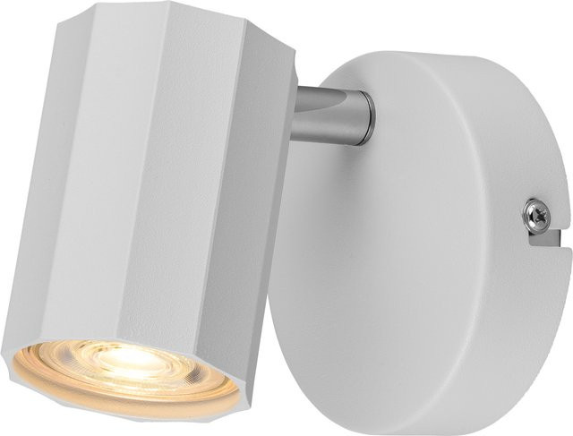 LIVARNO HOME Wand- und Deckenleuchte mit neigbarem und schwenkbarem Spot in Weiß, rundes Design aus Stahl mit GU10 Fassung - Bild 1