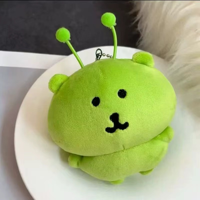 Bandai Grüner Alien Selbstironischer Bär Plüsch-Schlüsselanhänger, Grün - Bild 1
