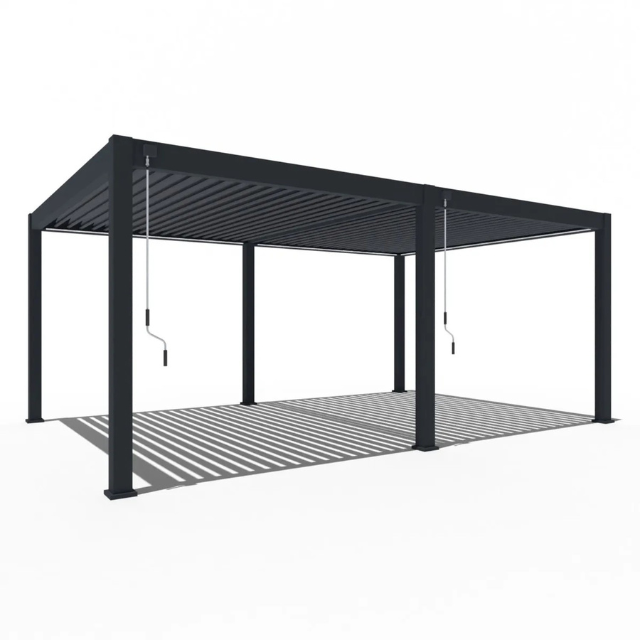 Weide Deluxe Plus Aluminium Pavillon mit Lamellendach, freistehend, Anthrazit, B: 600 cm, T: 400 cm, H: 250 cm - Bild 2