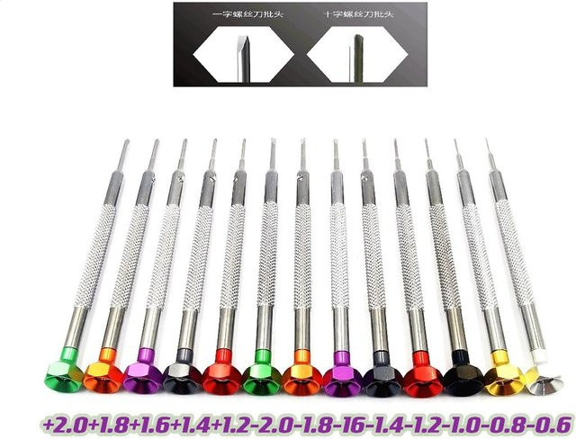 RUIMOODE Präzisions-Schraubendreher Set aus Edelstahl für Uhren, Handys und Brillen, Größe 0,6-2,0mm - Bild 1