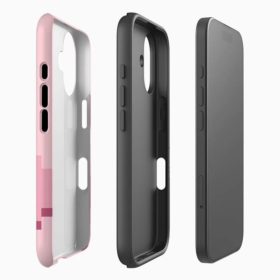 Pixel Heart Duo iPhone Handyhülle in Pink mit doppelschichtiger Rückseite für iPhone 17 16 15 14 13 12 11 Pro Max Plus - Bild 1
