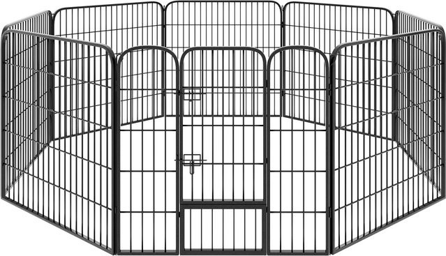 tectake Welpenauslauf Lisa, 8-teilig, faltbar, Grau, B/T/H: 210 x 80 x 80 cm - Bild 2