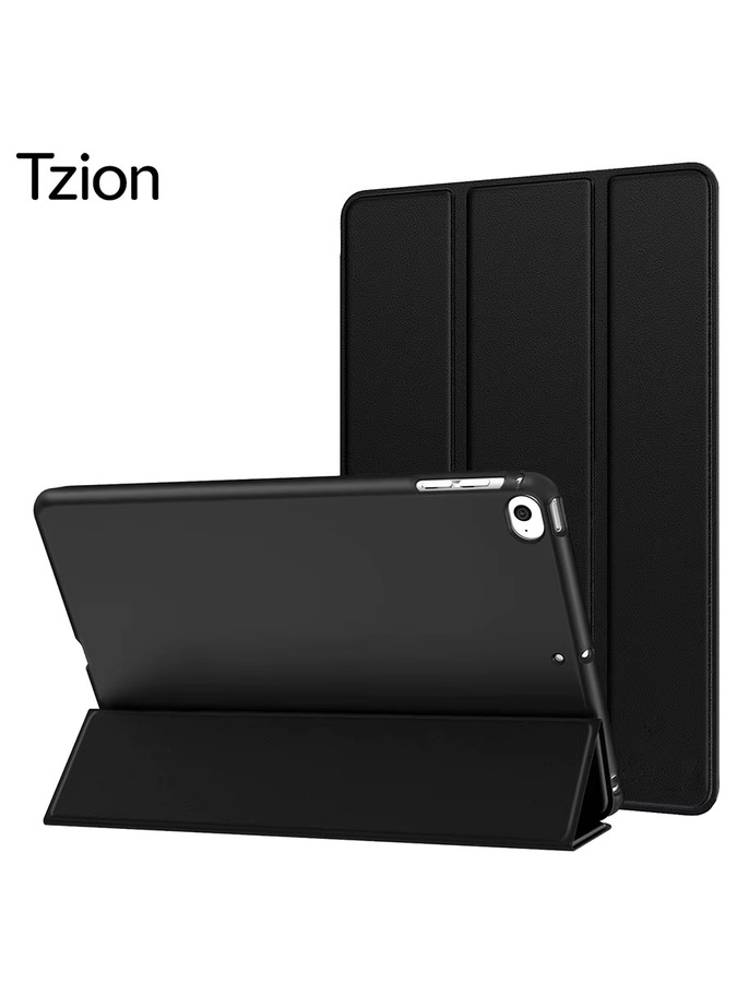 Tzion Magnetische Flip Smart Cover Hülle für Apple iPad 9.7 2017/2018 5. und 6. Generation sowie iPad Air 9.7 2013/2014 mit weicher Silikon-Rückseite in Schwarz - Bild 7