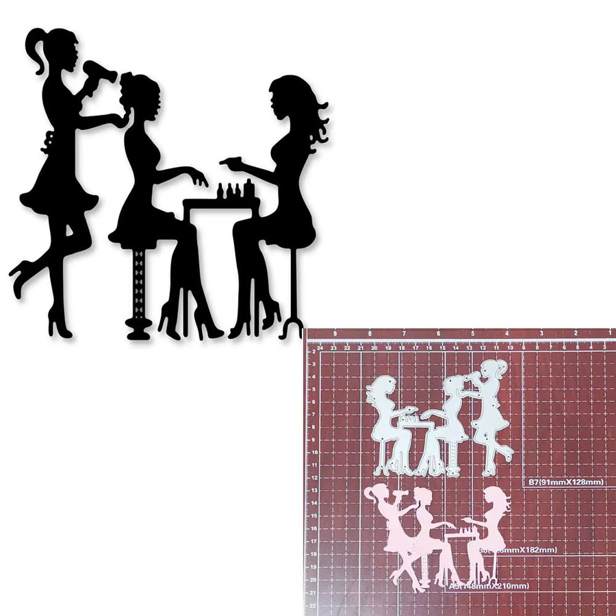 Metall-Stanzformen für Mädchen Nagelkunst und Scrapbooking als DIY Bastelvorlage zur Papierprägung - Bild 3