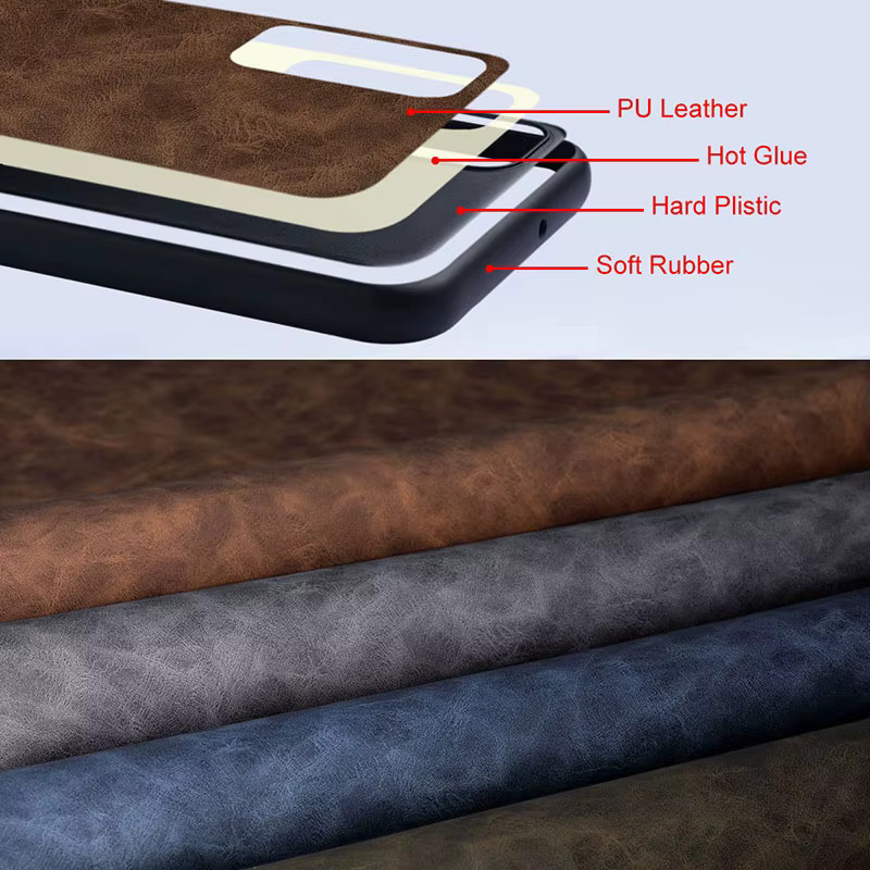 Luxus PU Leder Handyhülle für Xiaomi Poco M4 Pro, M5s und Poco M3 Pro in Grau - Bild 2
