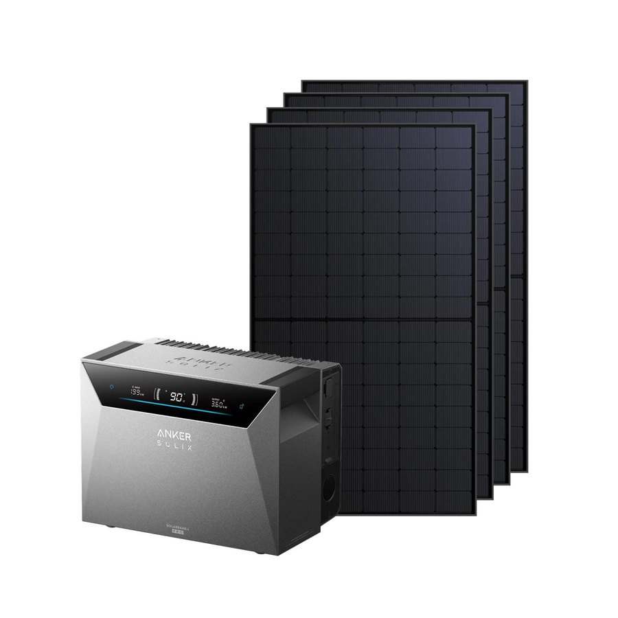 Anker Solix Solarbank 4 E5000 Pro in Grau mit 4 Solarpanels RS50S 500 W TopCon - Bild 2