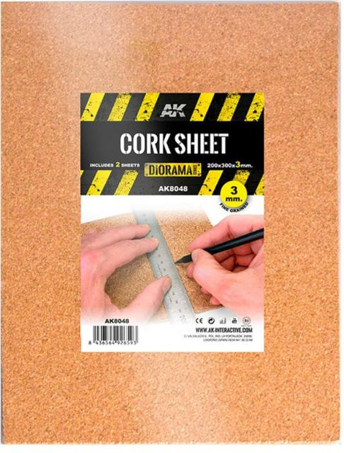 AK Interactive Cork Sheets - Fine Grained, 2-teiliges Set - Bild 1
