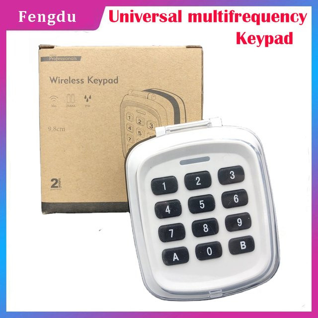 Universelle Multifrequenz-Garagenfernbedienung als kabellose Tastatur in Weiß, 280–868 MHz - Bild 1