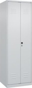 C+P Wäsche- und Garderobenspind Classic PLUS mit 2 Abteilen, Lichtgrau, H x B x T: 185 x 60 x 50 cm - Bild 1