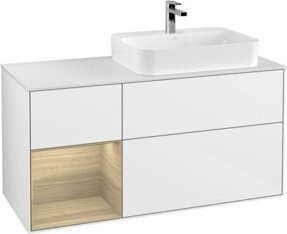 V&B Waschtischunterschrank Finion in Weiß glänzend lackiert, Breite: 120 cm, Tiefe: 50,1 cm, Höhe: 50,1 cm - Bild 1