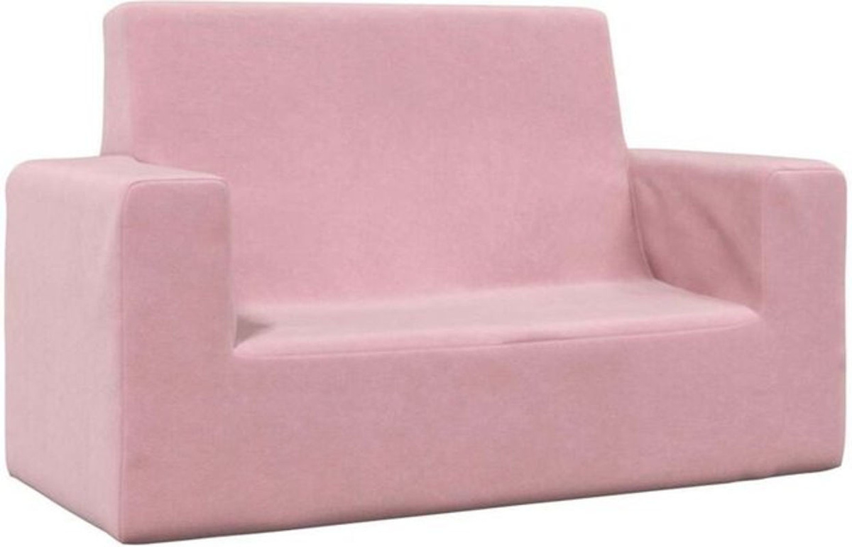vidaxl Kindersofa 2-Sitzer aus weichem Samt und Polyester in Rosa - Bild 1