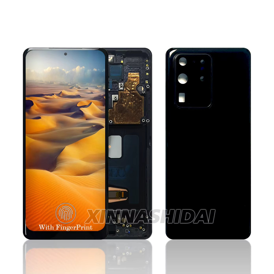 Samsung Galaxy S20 Ultra Ersatzdisplay Set mit LCD-Display, Touchscreen, Rahmen, Batterieabdeckung und Gehäuse in Schwarz - Bild 3